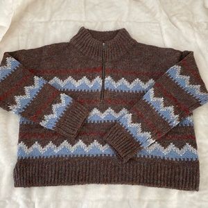 Madewell Stowe Fair Isle Half-Zip Sweater